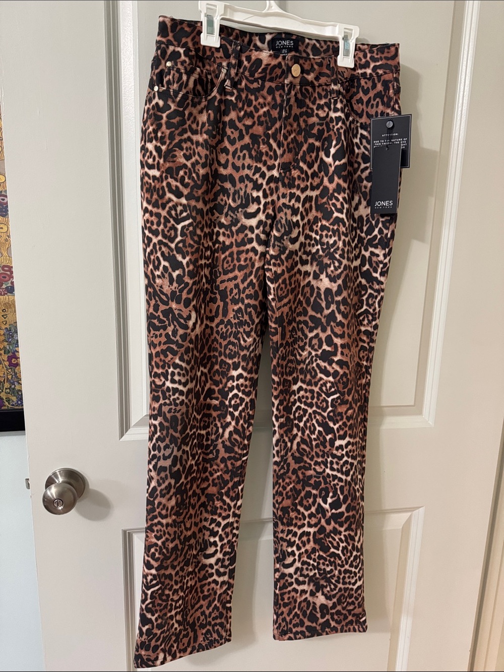 Jones New York Leopard-Print Wide Leg Pants in Brown & Black